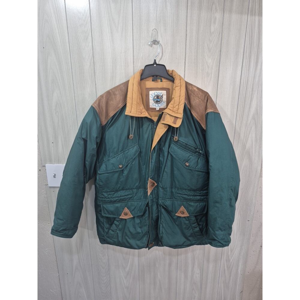 Vintage Mens Loose Goose Chore Goose Down Coat Size L Korea Winter Warm